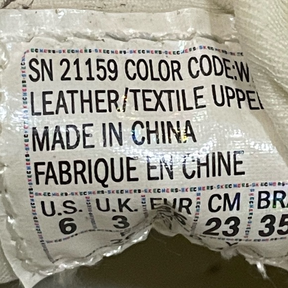 Skechers | White Leather Shimmer Sneaker - Picture 5 of 6